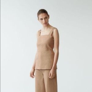 NWT - COS Strap Top With Flared Hem In Beige